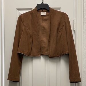 Chico's Tan Cropped Blazer